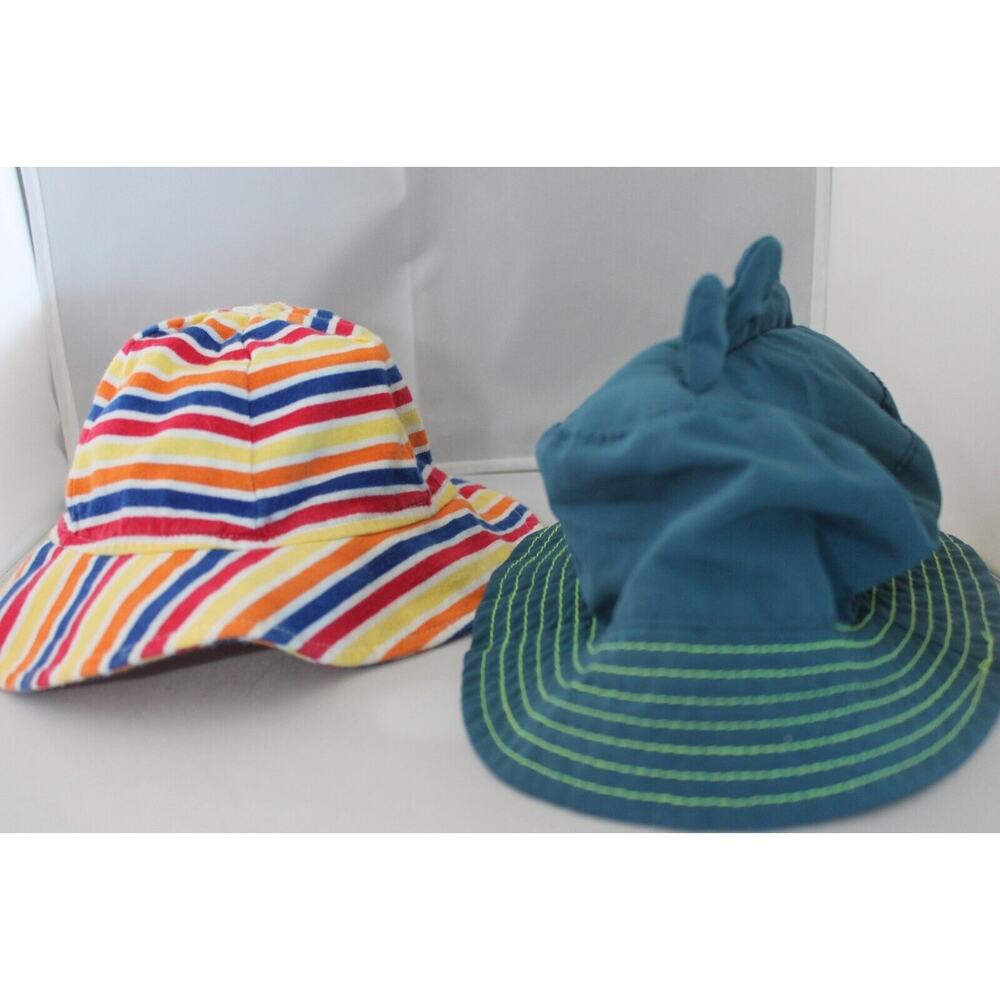 Toddler Girl Bucket Hats set of 2, Great condition, Beach Summer Clean
